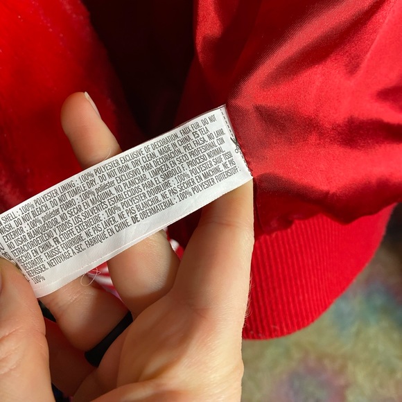 Forever 21 red fur taken bomber jacket - Picture 6 of 10